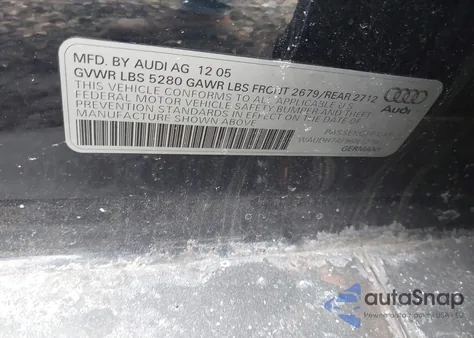 2006 Audi A6 3.2 из США, поврежденный, VIN WAUDH74F96N121801